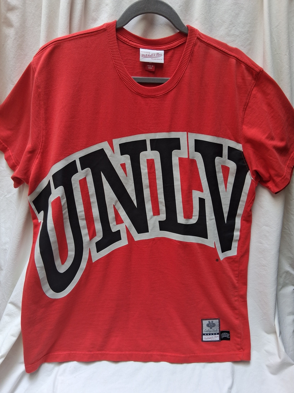 Mitchell & Ness Coral-Red Crewneck Tee